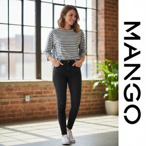 Mango Stripe Cotton T-Shirt Small- holes on back